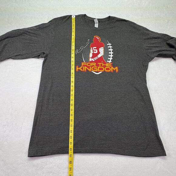 Patrick Mahomes For the Kingdom KC Chiefs Graphic Long Sleeve T-Shirt Gray XL - Picture 6 of 7